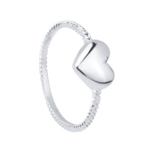 Anel de Falange Coração Banhado em Ródio