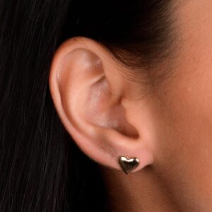 Brinco de Coração Médio Banhado a Ouro 24k