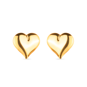 Brinco de Coração Médio Banhado a Ouro 24k