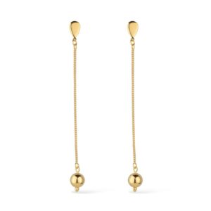 Brinco de Corrente com Bola Banhado a Ouro 24k