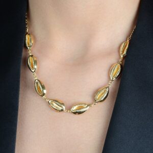 Colar Búzios Banhado a Ouro 24k