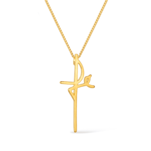 Colar de Cruz Fé Banhado a Ouro 24k