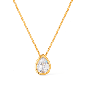 Colar de Gota em Zircônia Banhado a Ouro 24k