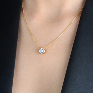 Colar Zircônia Ponto de Luz Banhado a Ouro 24k