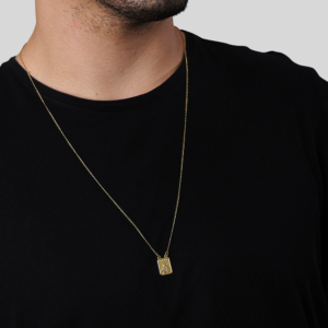 Escapulário Masculino Tradicional Banhado a Ouro 24k