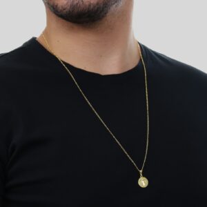 Pingente Medalha de São Jorge Banhado a Ouro 24k