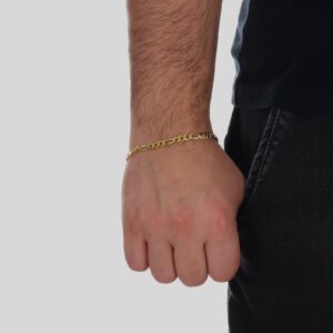 Pulseira Masculina Elo 3 por 1 Banhado a Ouro 24k