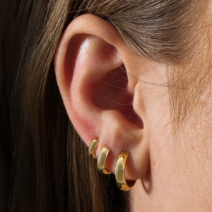 Trio de Argolinhas Banhado a Ouro 24k