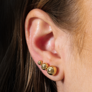 Trio de Bolinhas Banhado a Ouro 24k