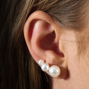 Trio de Pérolas Banhado a Ouro 24k