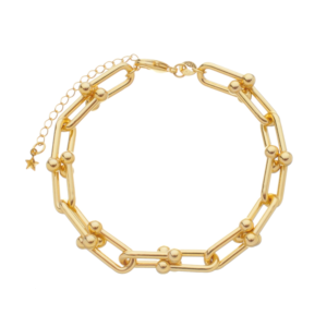 Pulseira Corrente Elos Largos Banhado a Ouro 24k