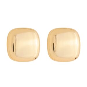 Brinco Formato Quadrado com Bordas Arredondadas Banhado a Ouro 24k