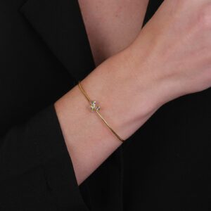 Bracelete com Borboleta Cravejada de Zircônia Colorida Banhado a Ouro 24k